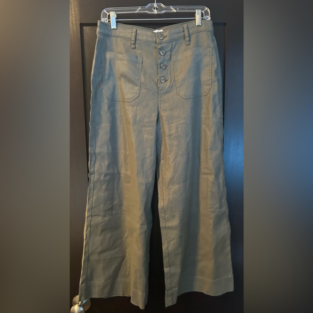 Evereve Jodie Crop Wide Leg, Olive Green Pants, women’s size 30